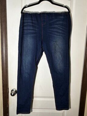 JVINI Fashion Dark Wash Pull-On Jeggings Elastic Waist Size 3XL